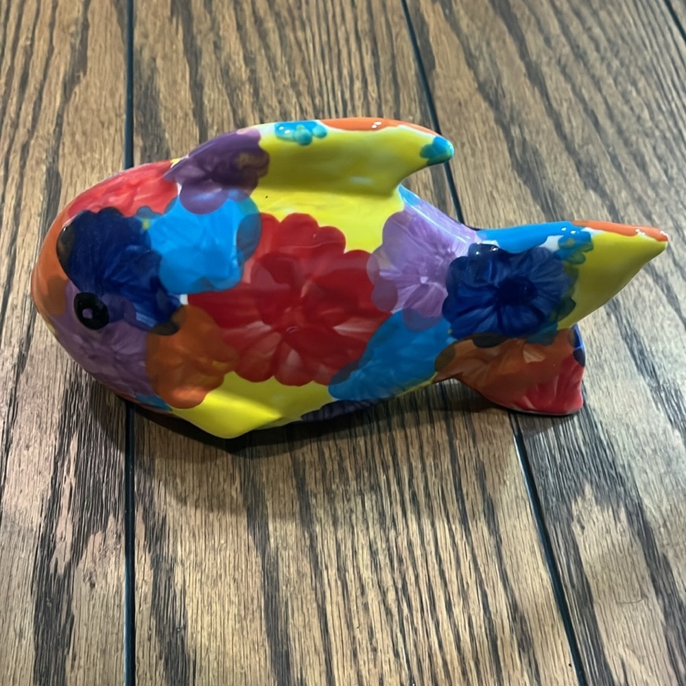 Colorful Ceramic Fish Figurine - Picture 3 of 3